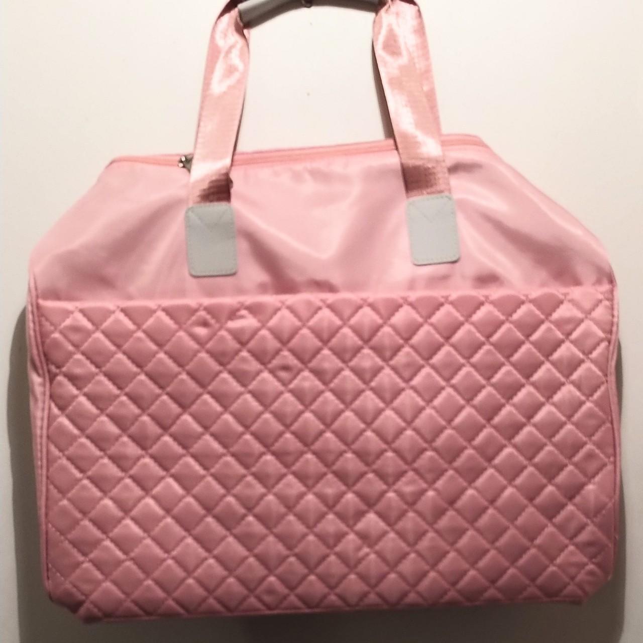 Quilted Duffle Bag Large Size 18" x 15" x 9" Pink... Depop