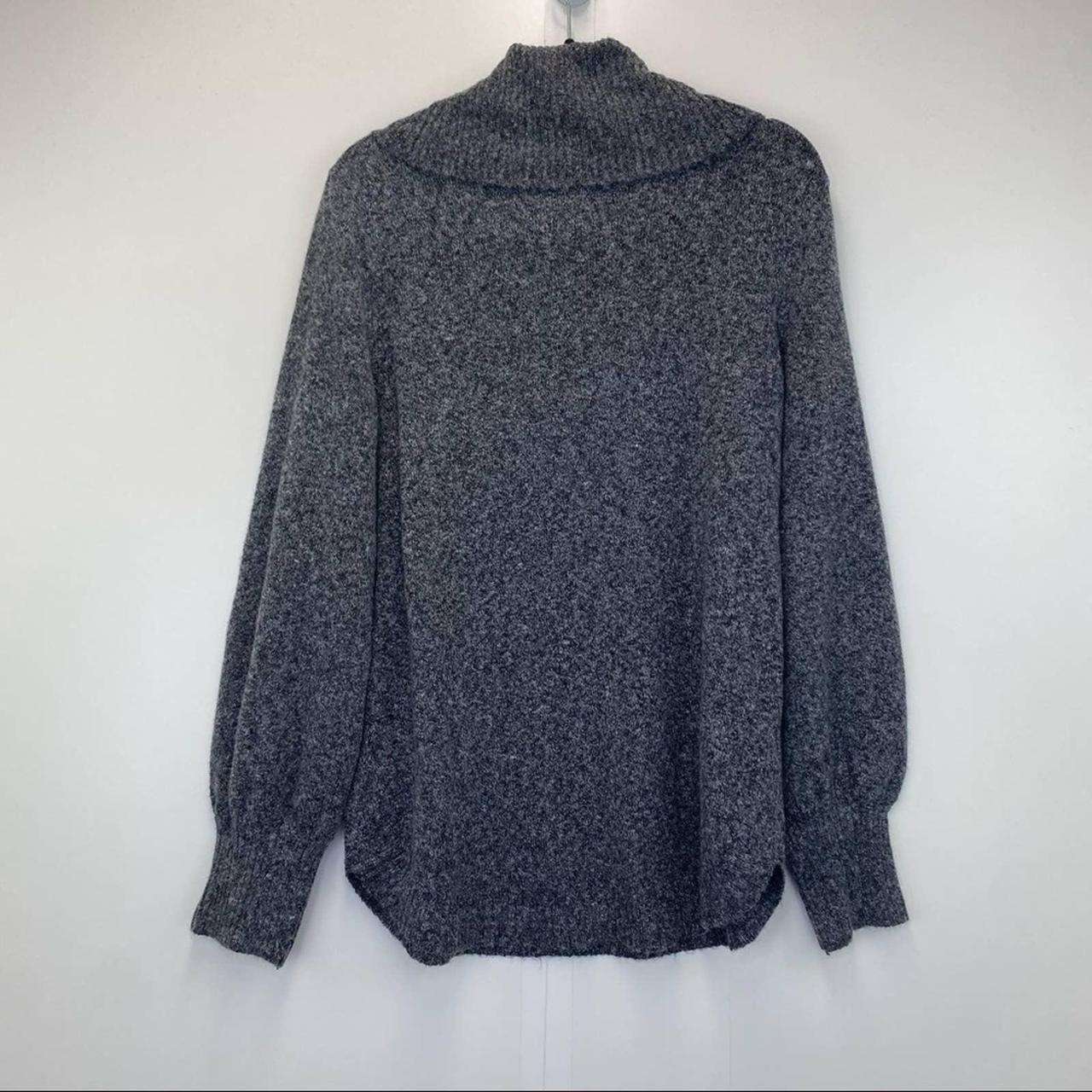 Tahari Sweater Women's Large Gray Cowl Neck Balloon... - Depop