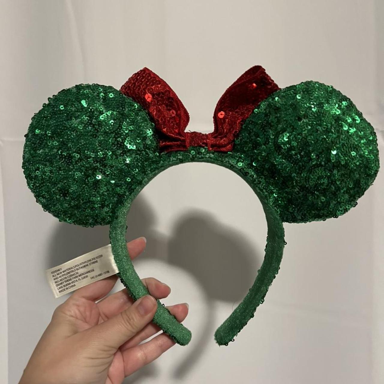 disney parks christmas holiday sequin minnie ears... - Depop