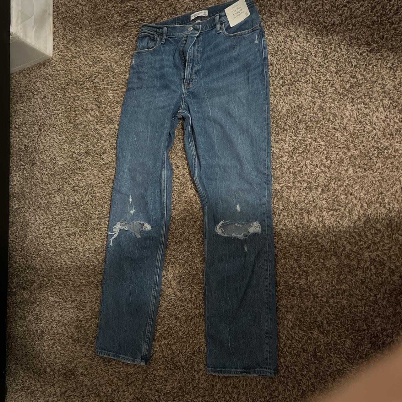 Brand new Abercrombie 90s straight high rise jeans.... - Depop