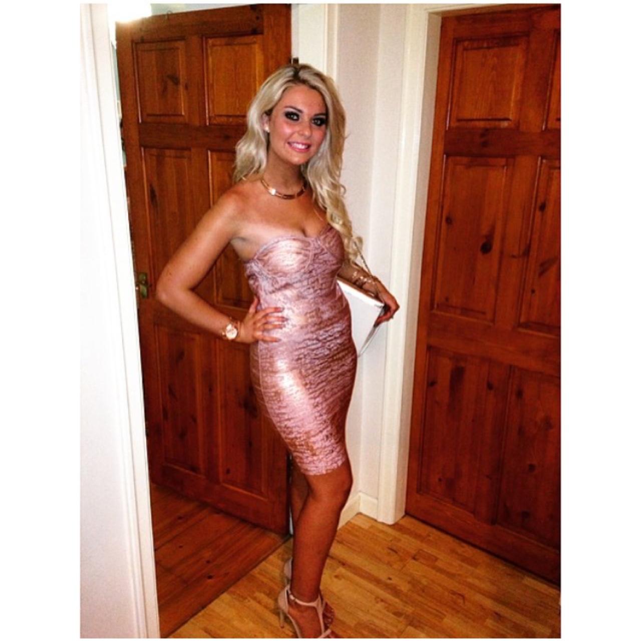 Rose gold shop bandage dress