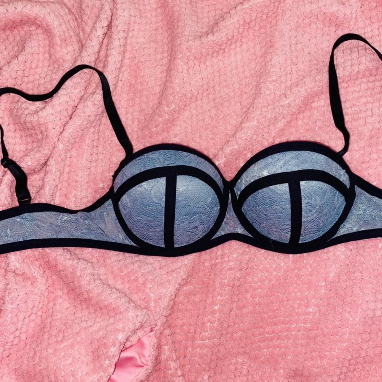 H&M Women's Blue and Silver Bra Depop