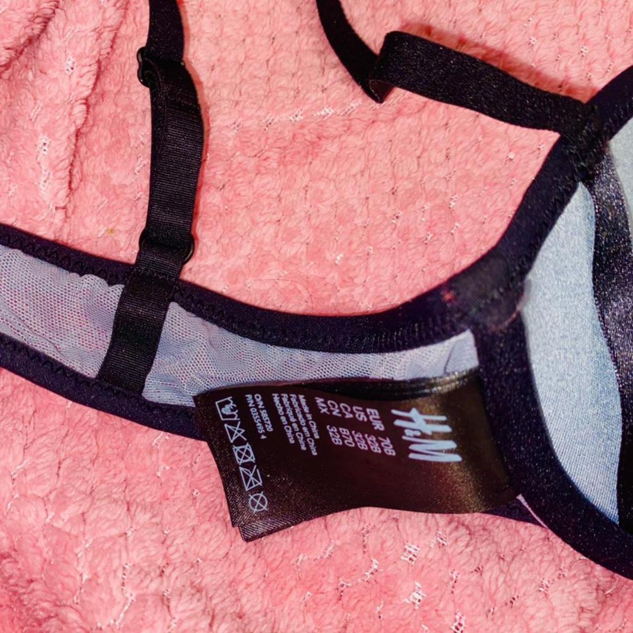 H&M Women's Blue and Silver Bra Depop