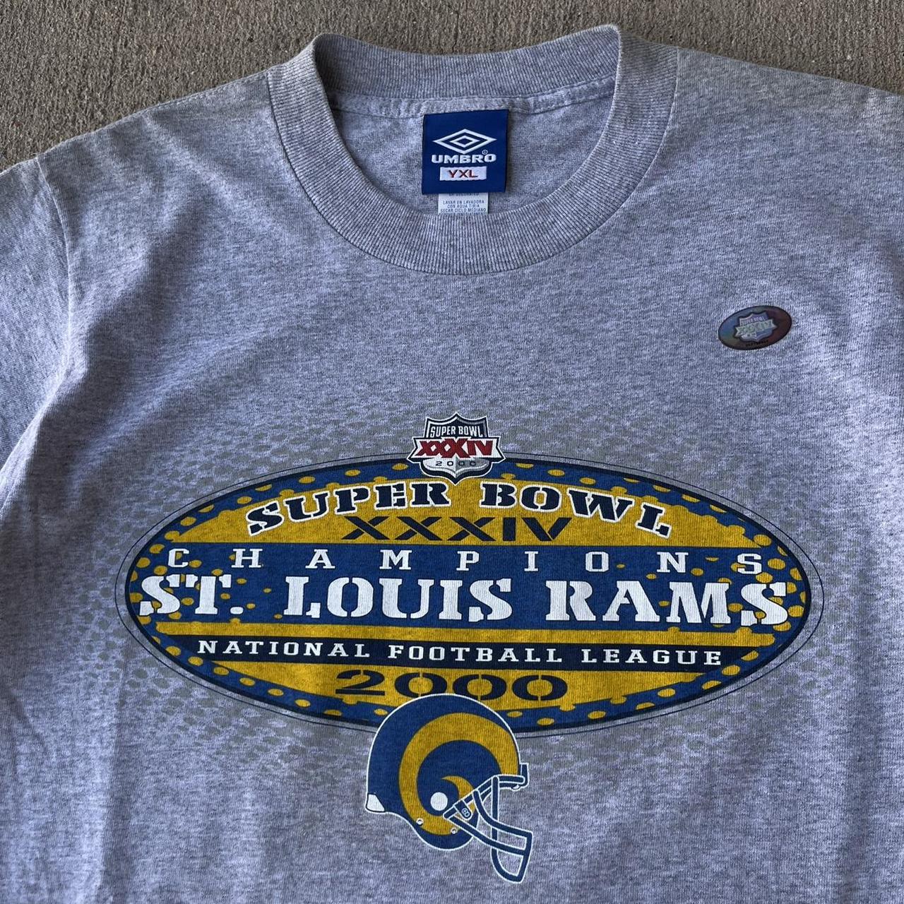 Vintage 2000 RAMS NFL Super Bowl XXXIV Polo Shirt - Depop