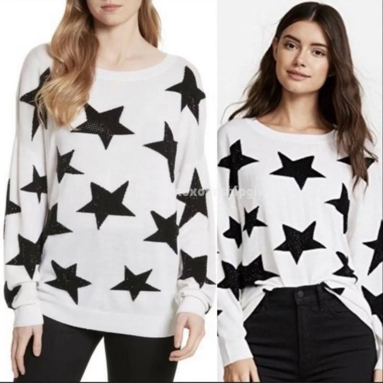 Alice + Olivia Bao Embellished Black Cream Sweater outlet XS