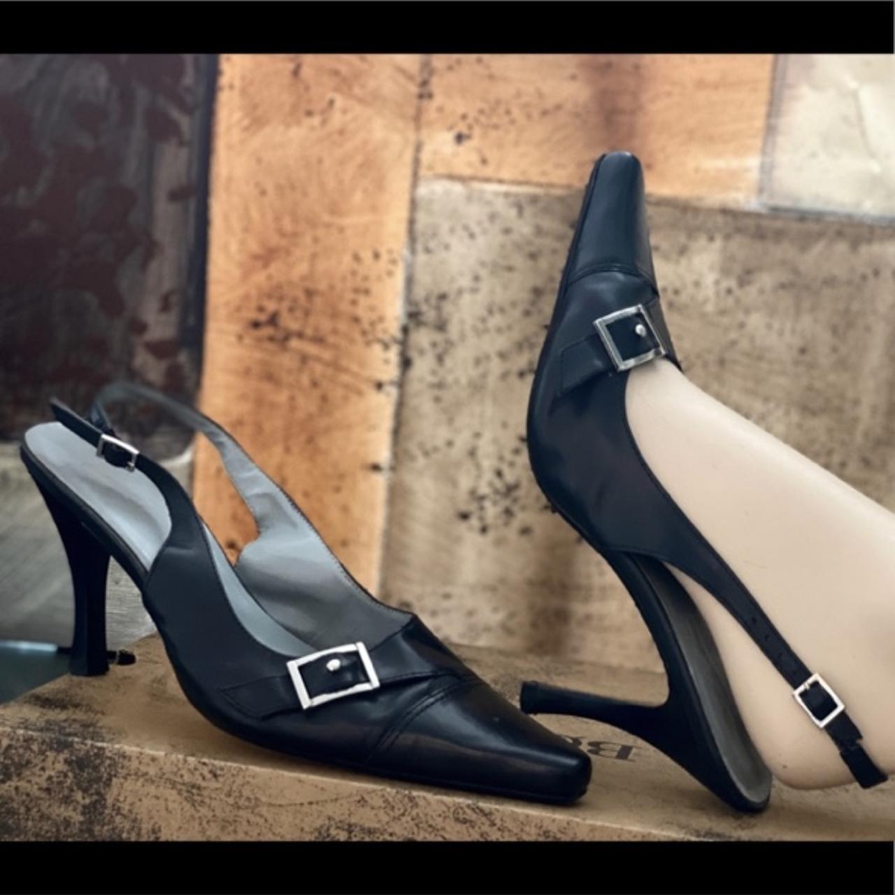 bcbg black heels with ankle strap