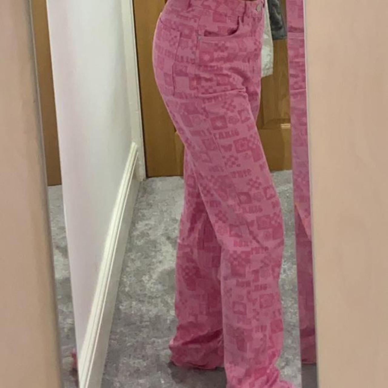 Pink straight jeans from bershka 💞💖!! Great... Depop