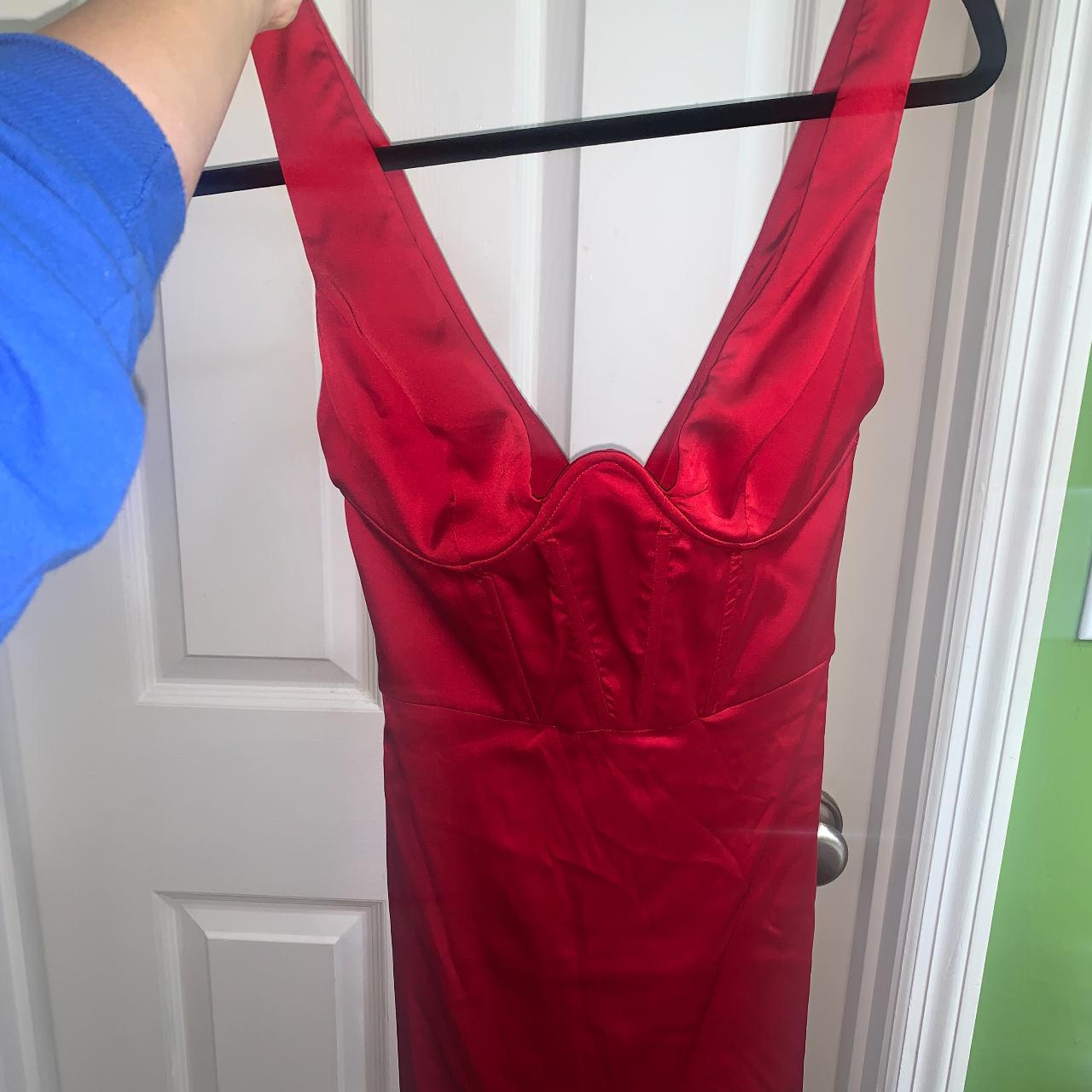 Sexy red satin corset mini dress. Never worn from... - Depop