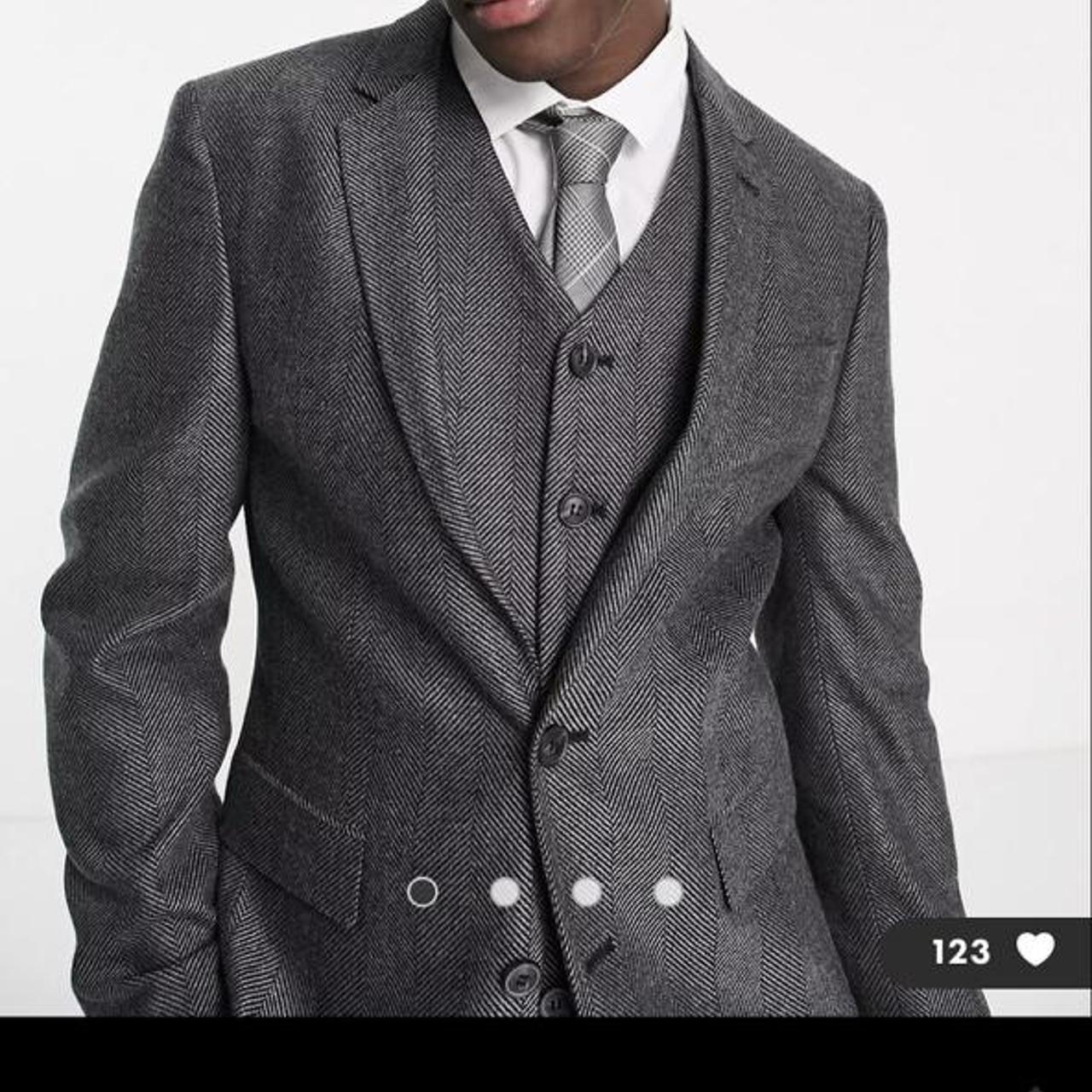 ASOS Men's Grey Tailoredjackets Depop