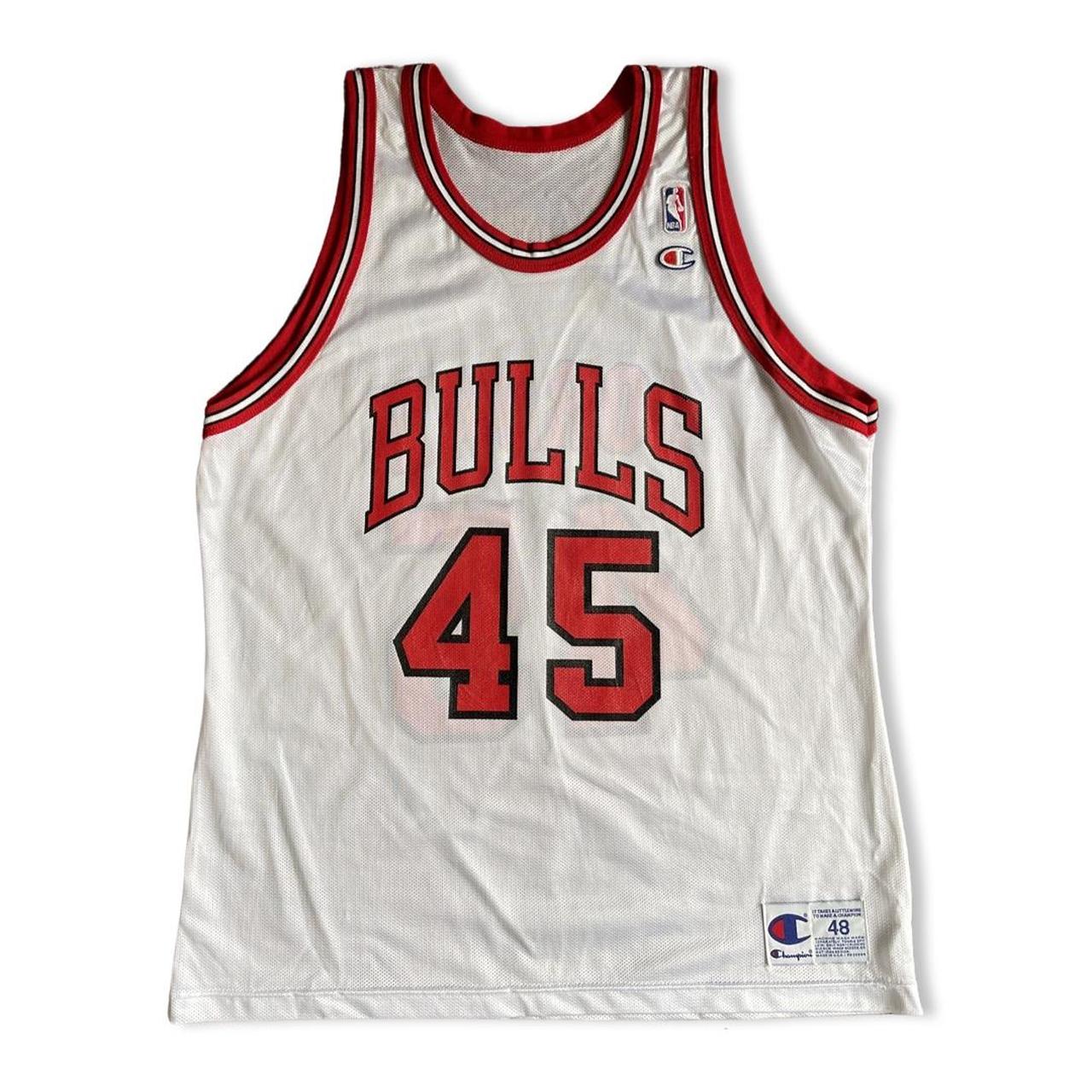 Vintage Champion Michael Jordan Chicago Bulls Jersey Size 48 Red