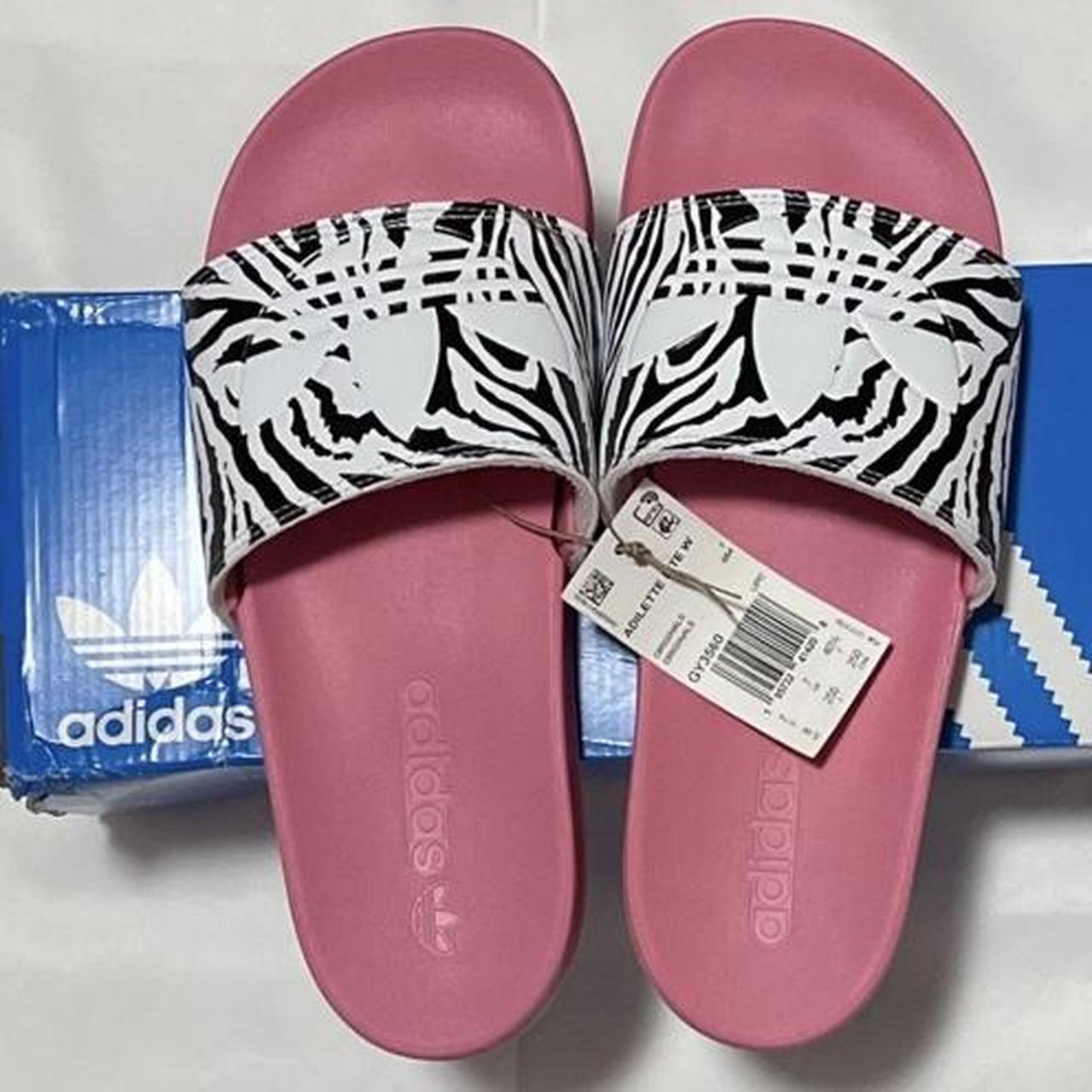 Adidas Originals Women's Pink Slides | Depop