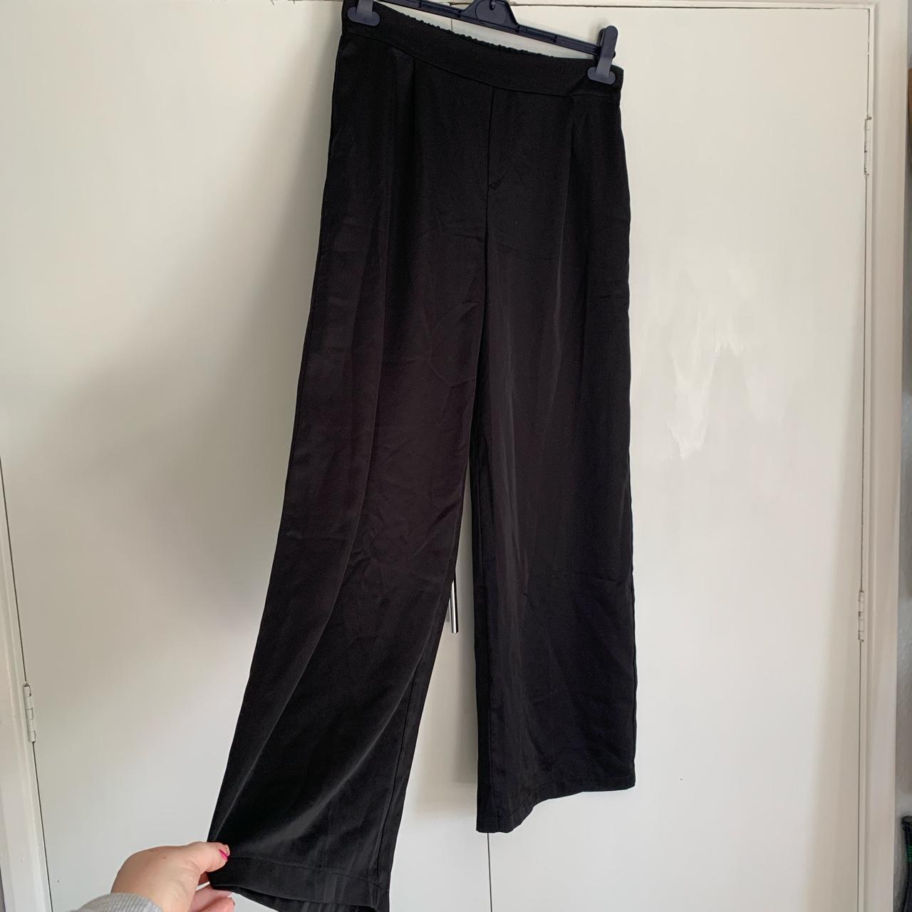 Boohoo petite wide leg satin feel trousers. Brand... - Depop