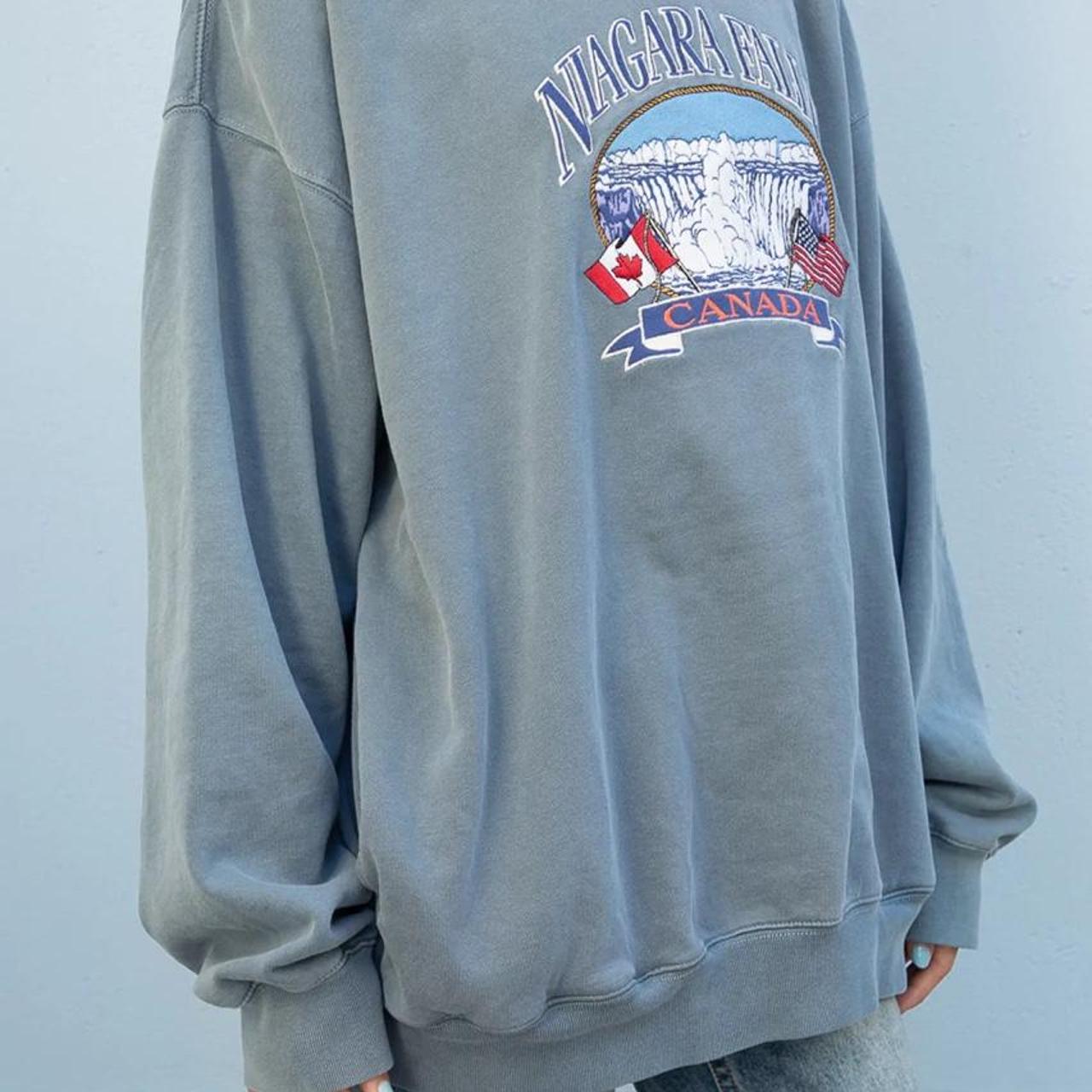 brandy melville sage green Niagara Falls crew neck!!... Depop