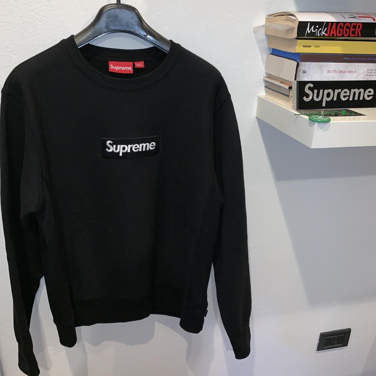 Supreme Box Logo Crewneck (FW18) Dark Green Size - Depop