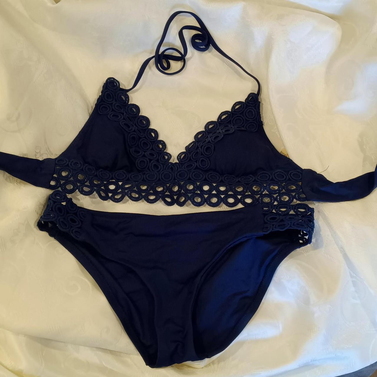 BECCA Women's Navy Bikinis-and-tankini-sets | Depop