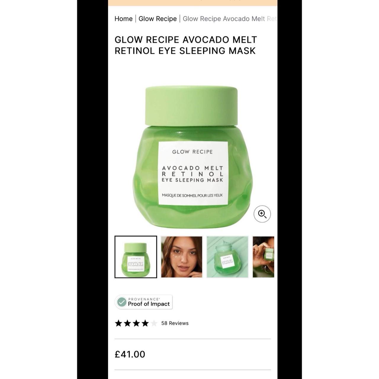 Glow recipe avocado melt retinol eye sleeping mask... Depop