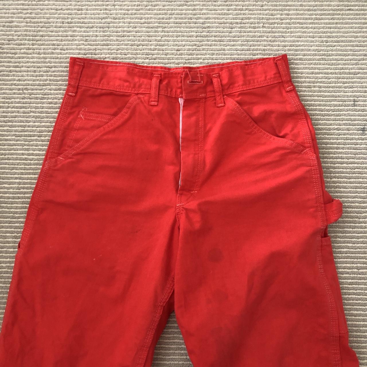 Stan Ray cargo trousers in red W 27 L 32 Minor marks... - Depop