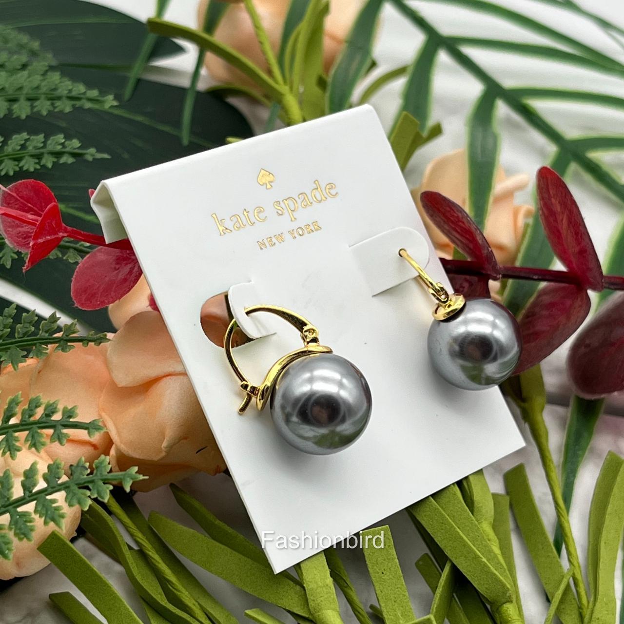 Buy Kate Spade Clear  Gold Something Spade Huggies Earrings for Women  Online  Tata CLiQ Luxury