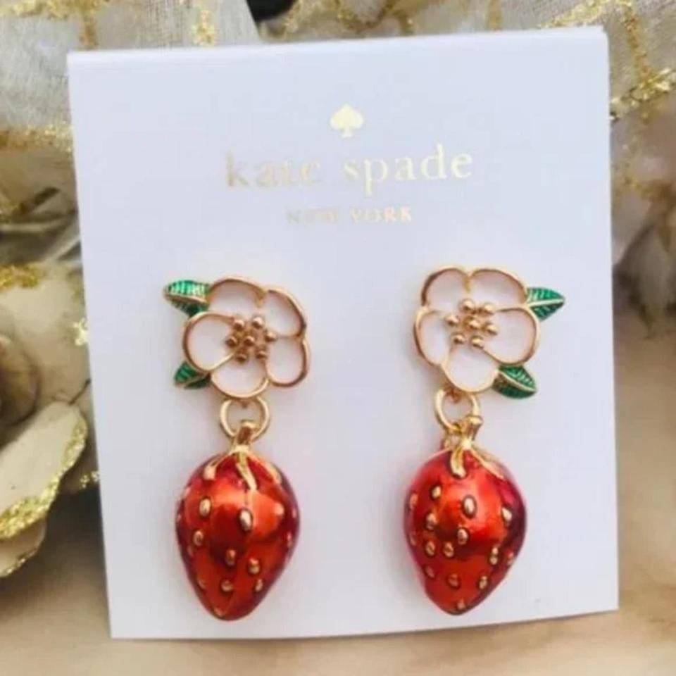 Kate Spade Picnic Perfect Strawberry Earrings 12K. Depop