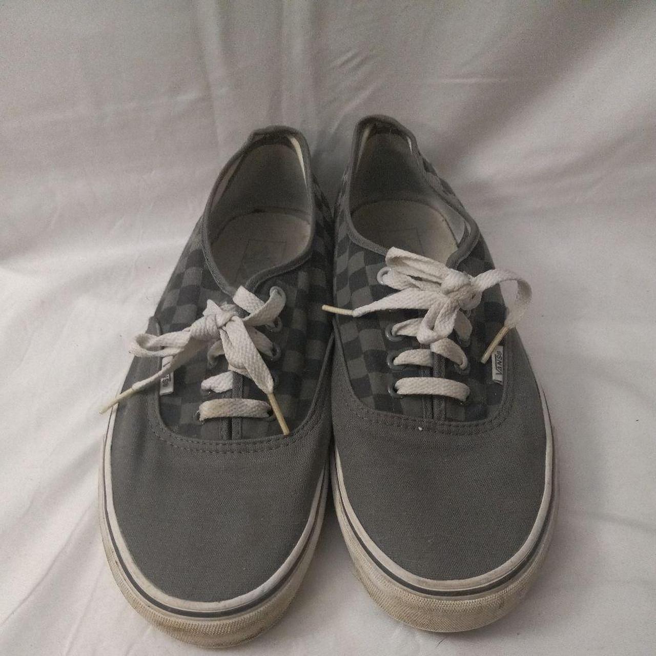 Vans Off The Wall Classic Gray and White Checkered... - Depop