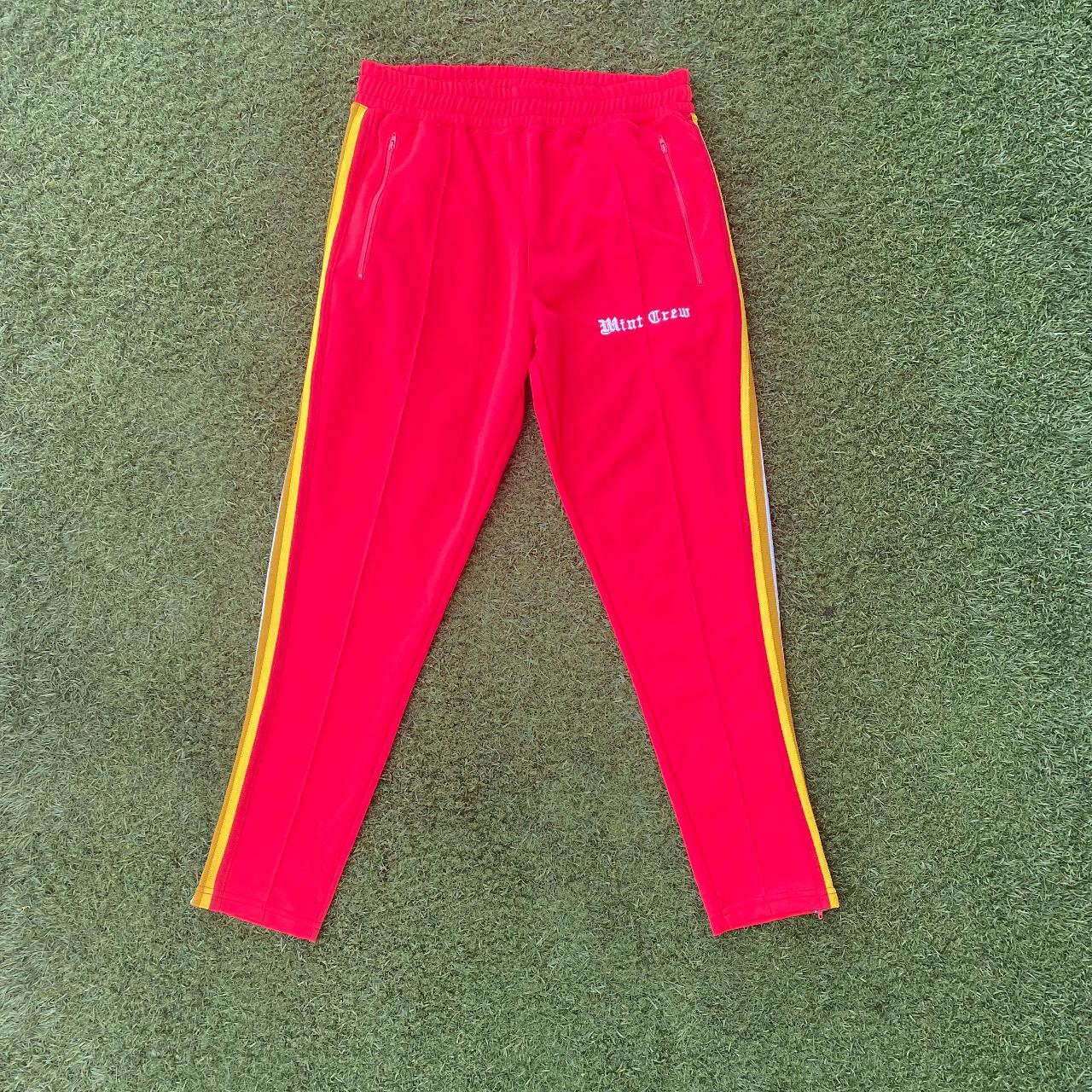 MintCrew 'Roadman' Track Pants in Red Retails:... - Depop