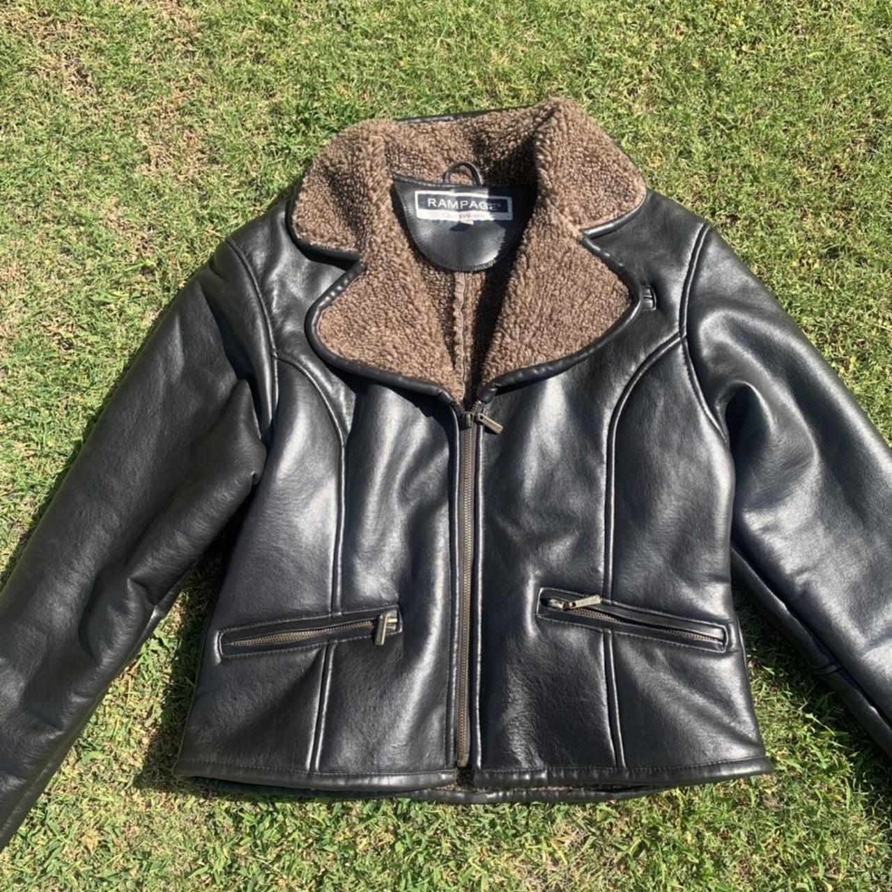Rampage Outwear leather jacket fur inside the... Depop
