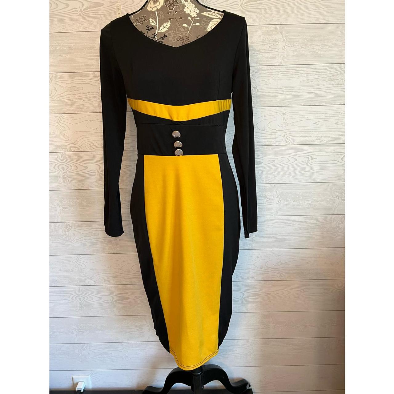 Black dress hotsell with yellow accents