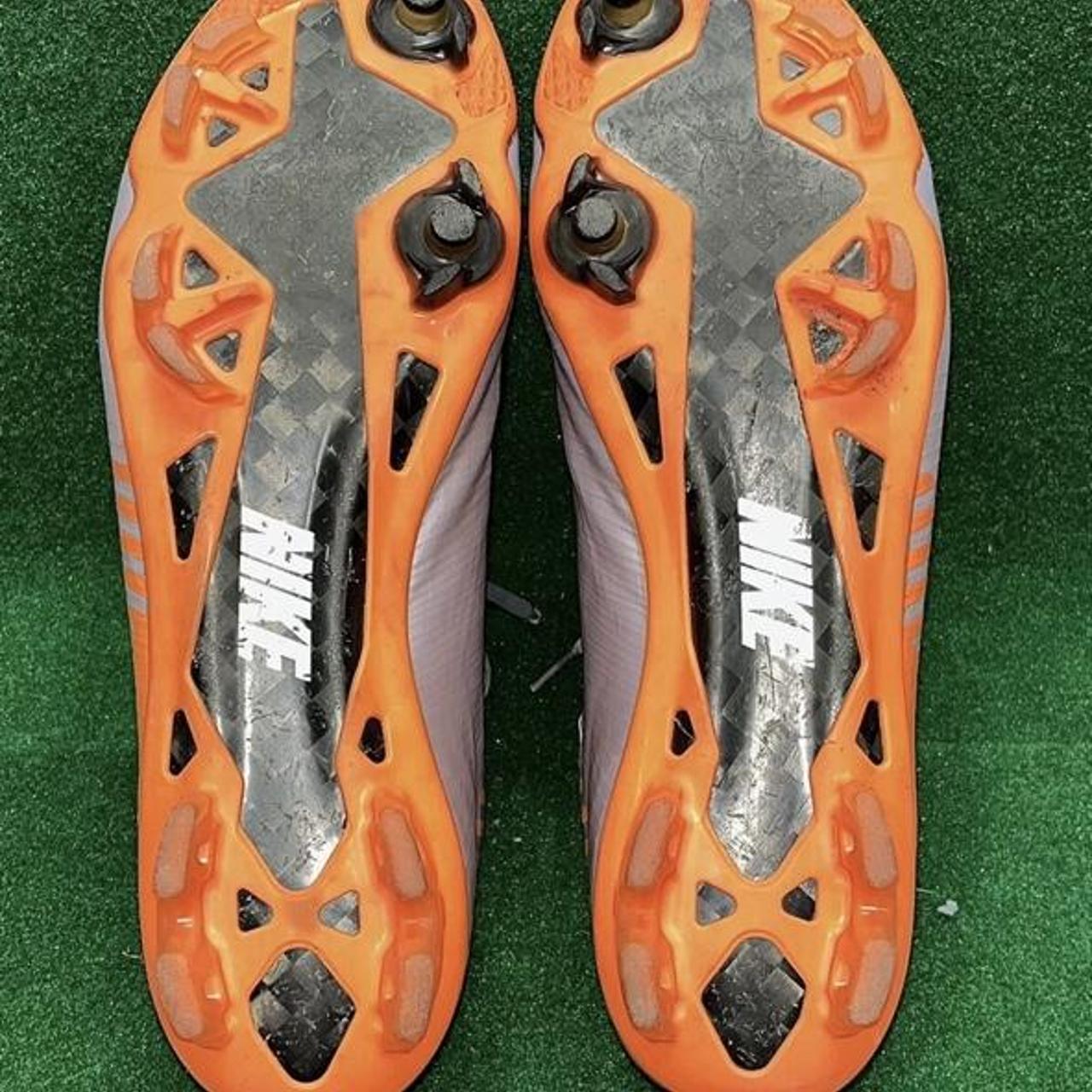 Nike Men's Silver and Orange Boots | Depop