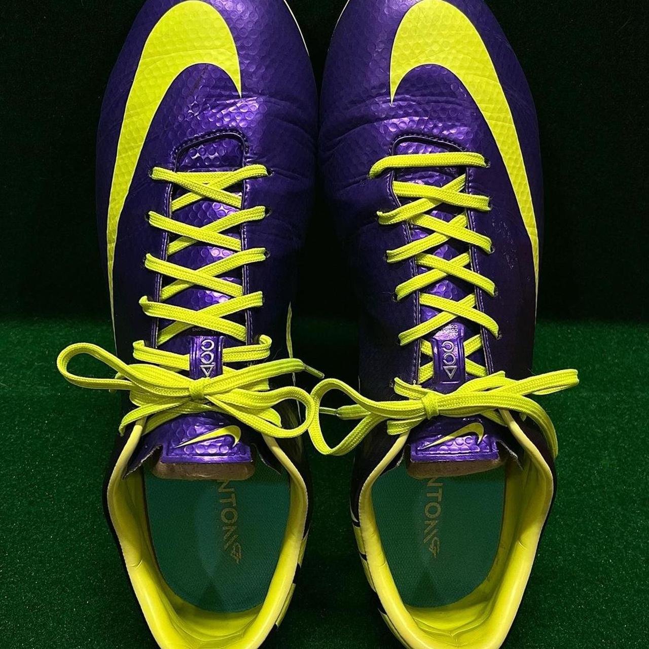 Nike Men's Purple and Yellow Boots Depop