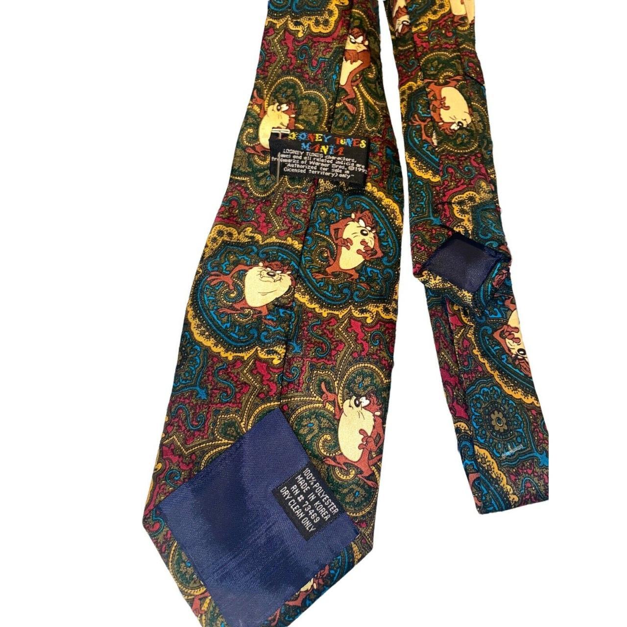 Men's Looney Tunes MANIA 1993 NECKTIE Tie TAZ DECOR... - Depop