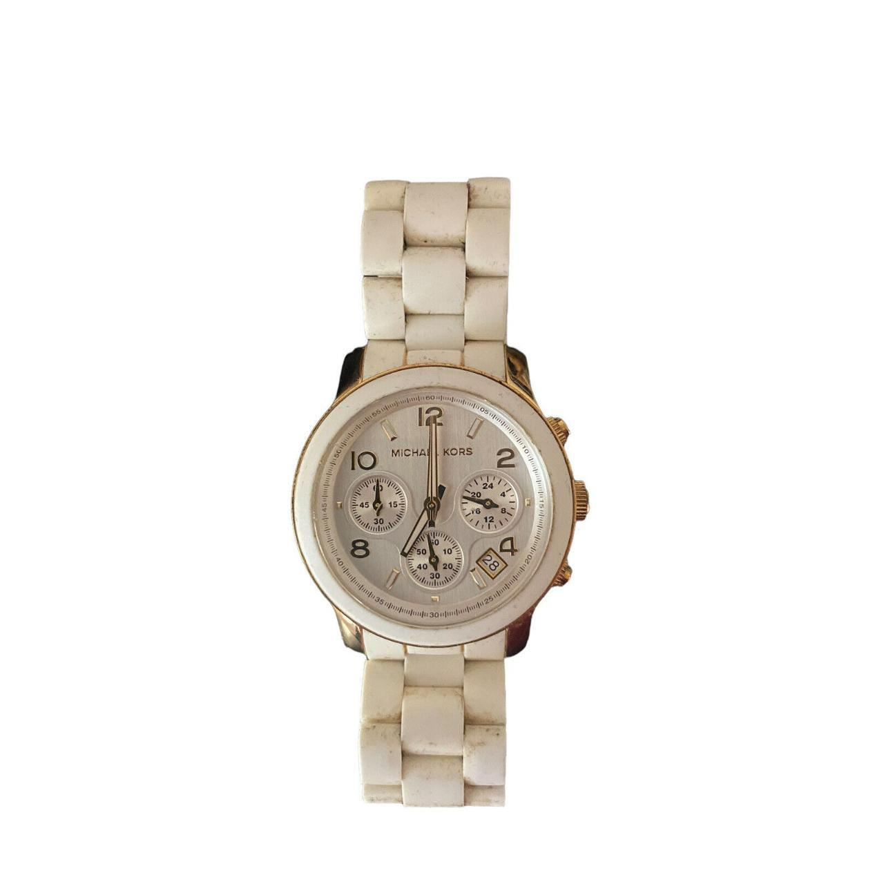 MICHAEL KORS Runway MK5145 White Dial Lady's Watch... - Depop