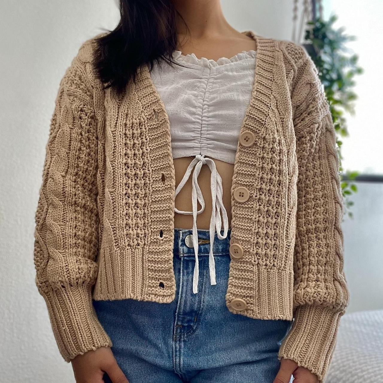 nude chunky cardigan