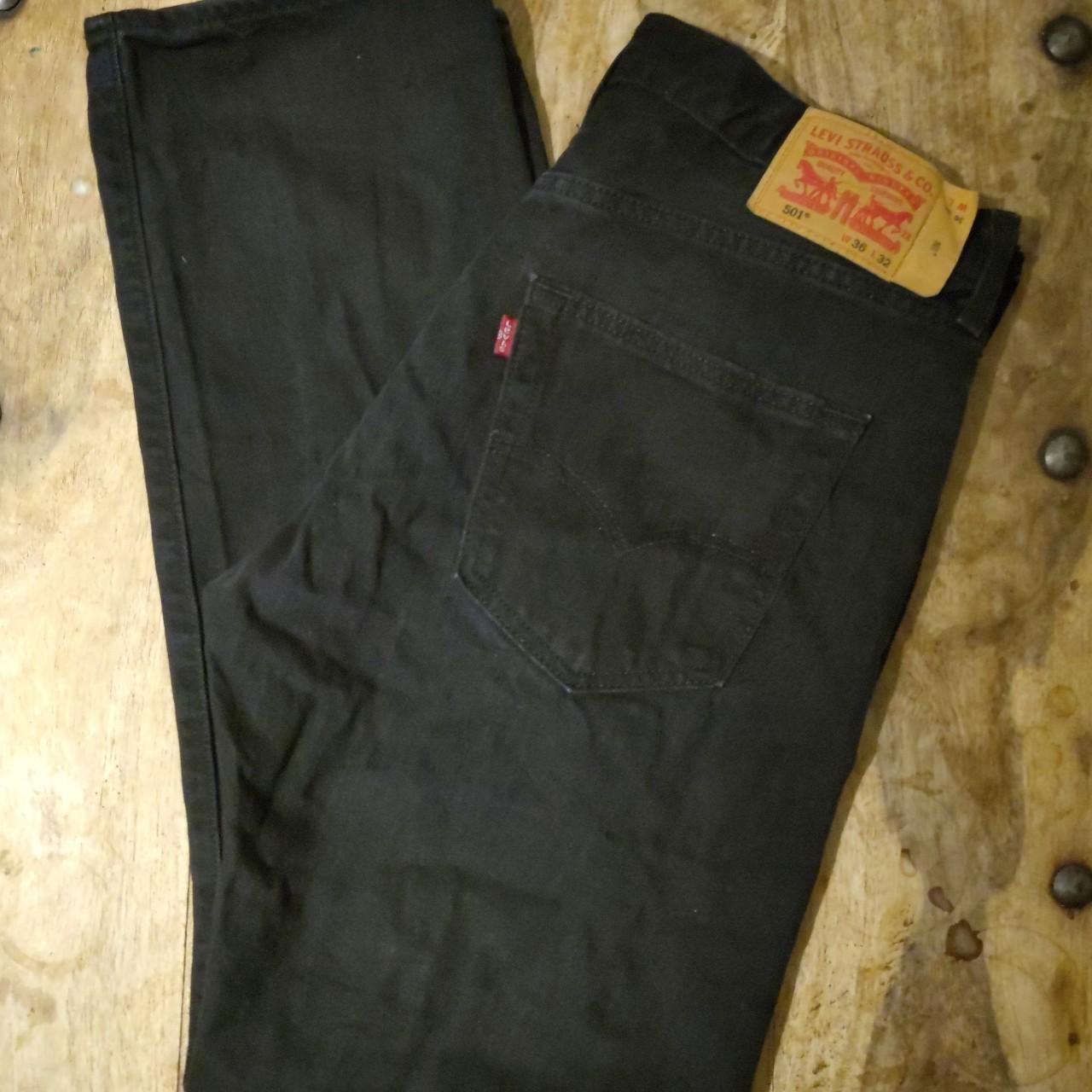 Levi's 501 black jeans straight fit w36 l32 button... - Depop