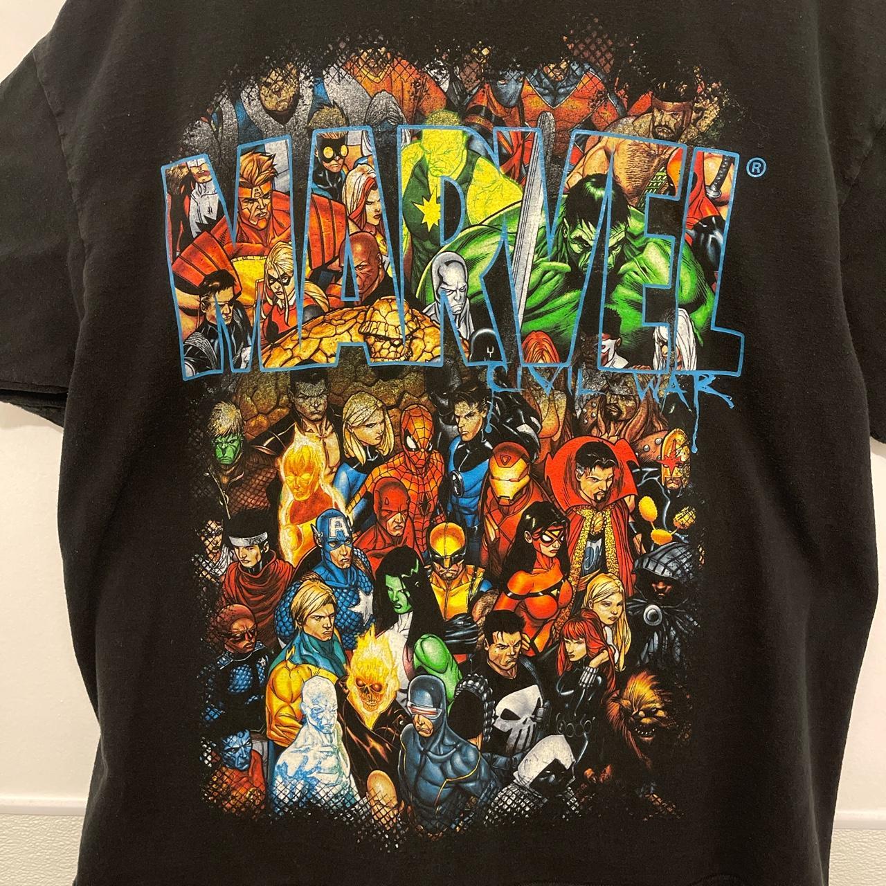 Marvel Civil War Mad Engine All Characters T Shirt Depop