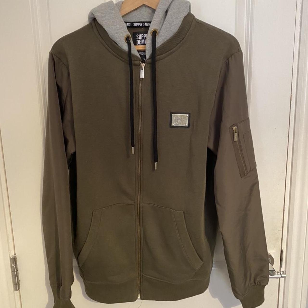 Supply and demand green zipper hoodie/jacket, UK... - Depop