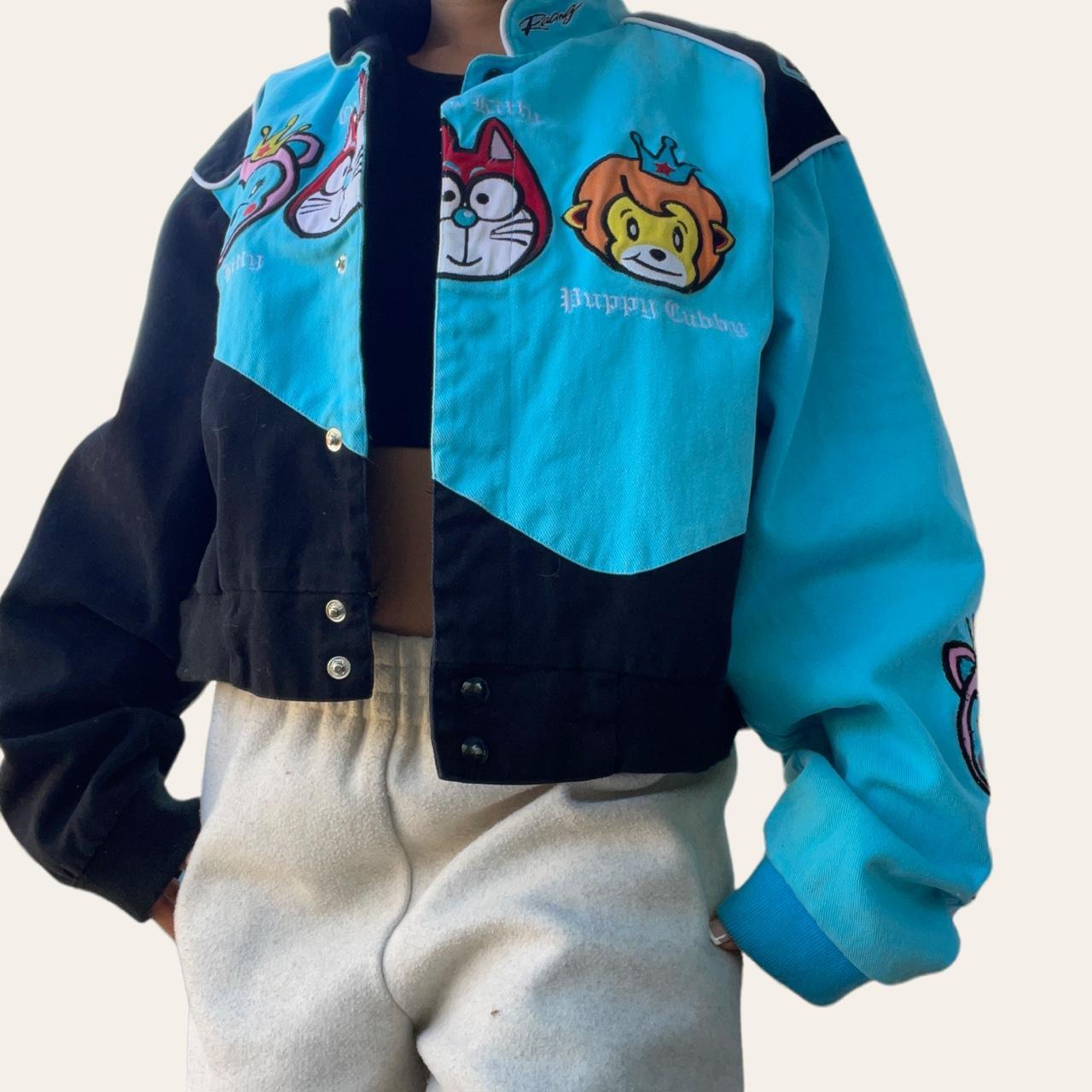 Vintage Racer Jacket , 100% cotton, size XL but can... - Depop
