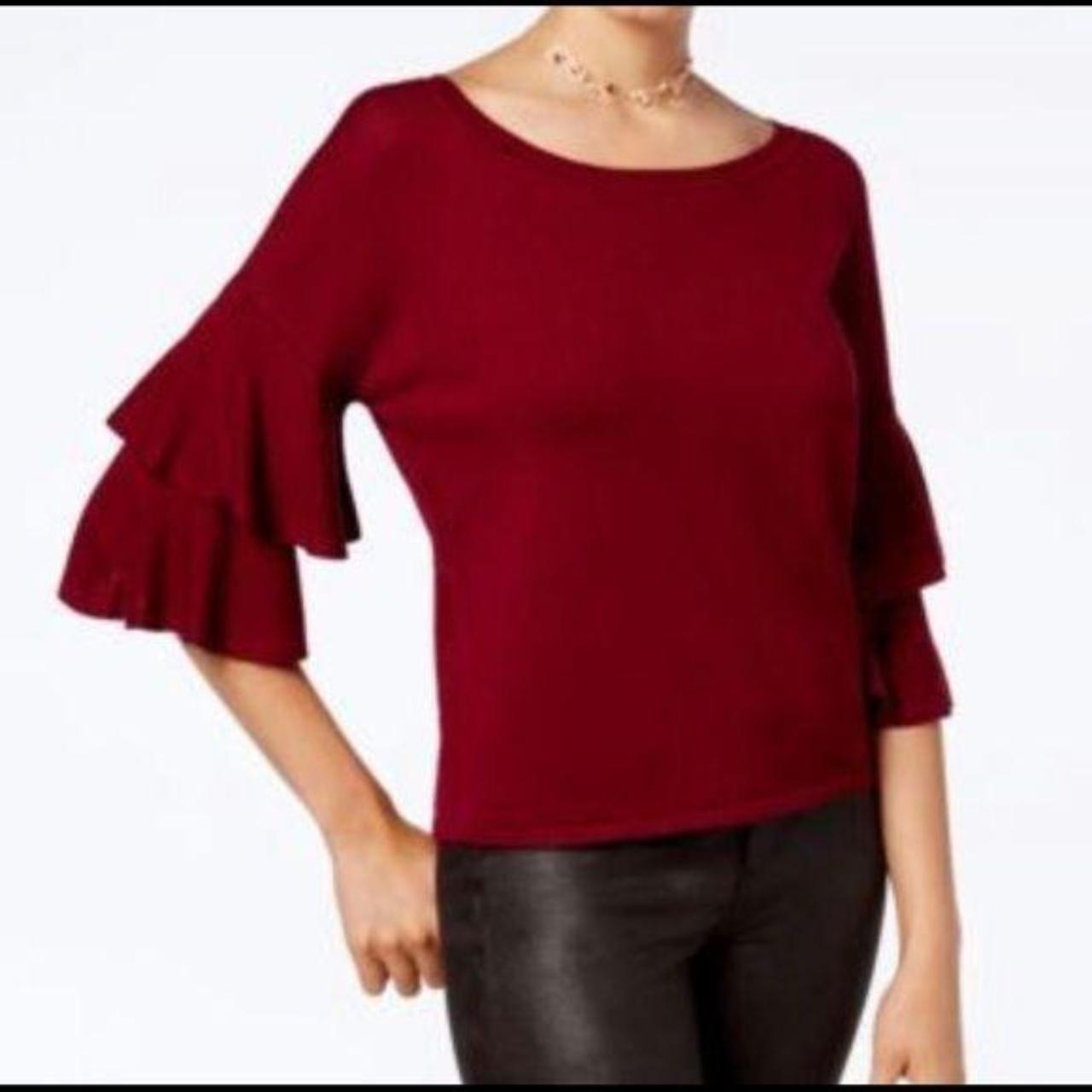 Hooked Up by IOT Women's Red and Burgundy Shirt