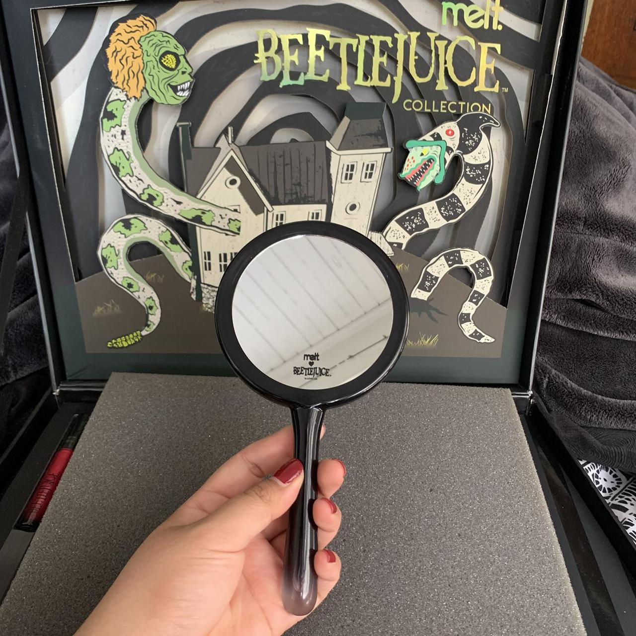 MELT cosmetics factory Beetlejuice hand mirror and brush set