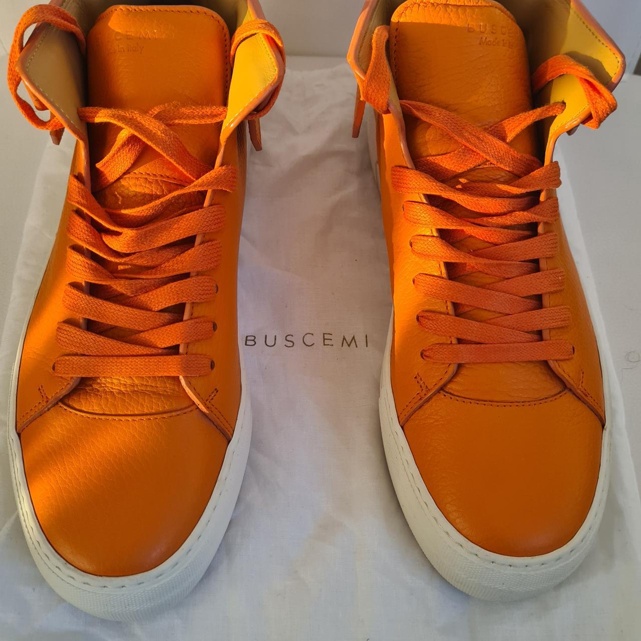 Buscemi leather sneakers orange like new. Original