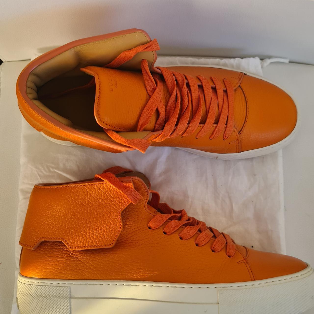 Buscemi leather sneakers orange like new. Original