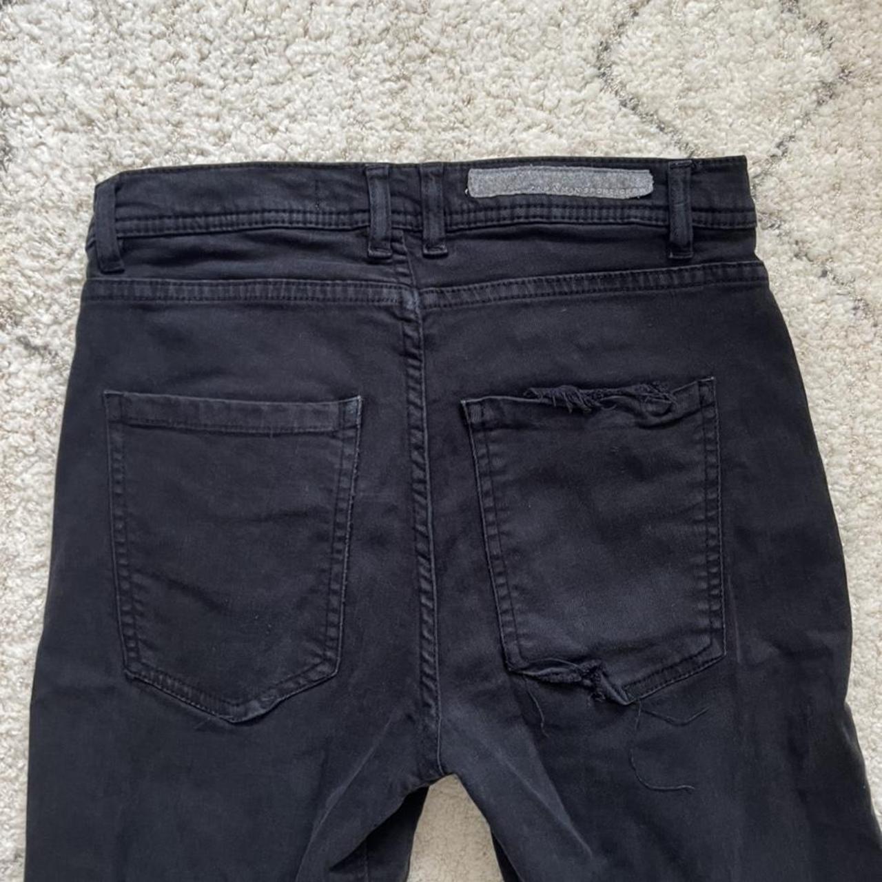 Zara man Ripped black jeans With pockets Size... - Depop