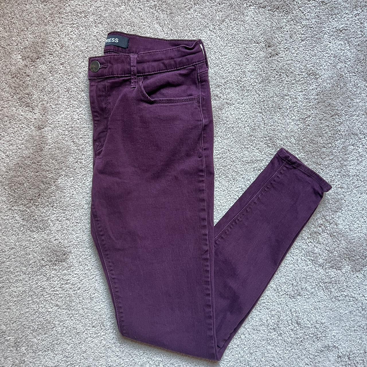 EXPRESS leggings Color wine / dark purple Mid rise... Depop