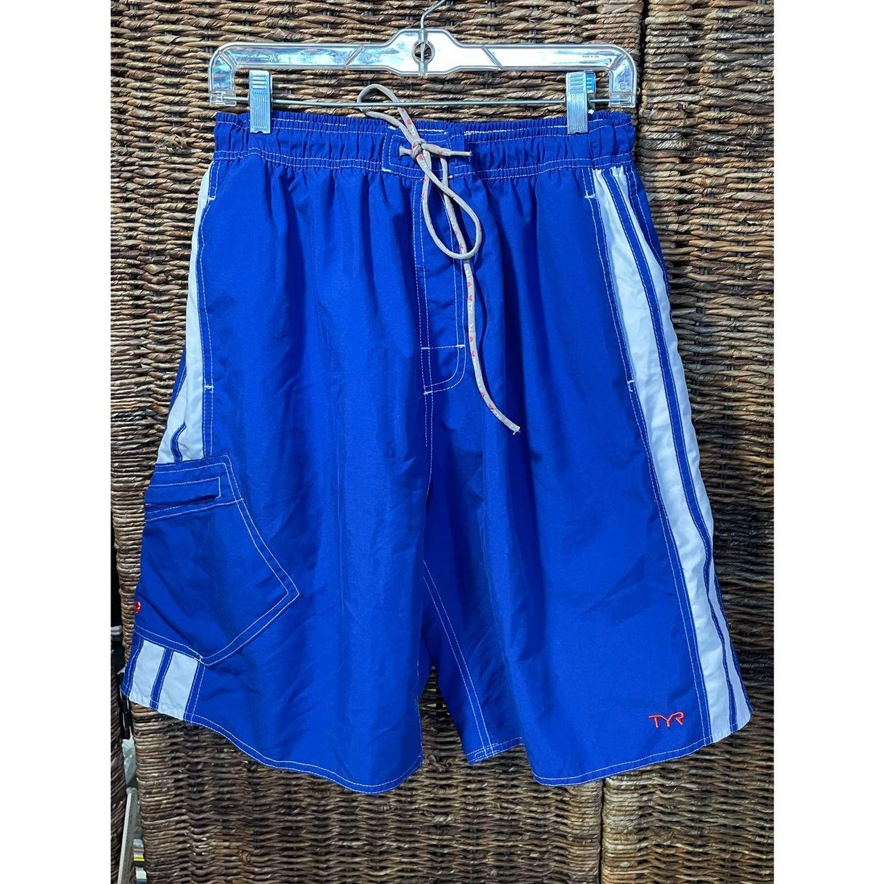 Men's Blue and White Shorts Depop