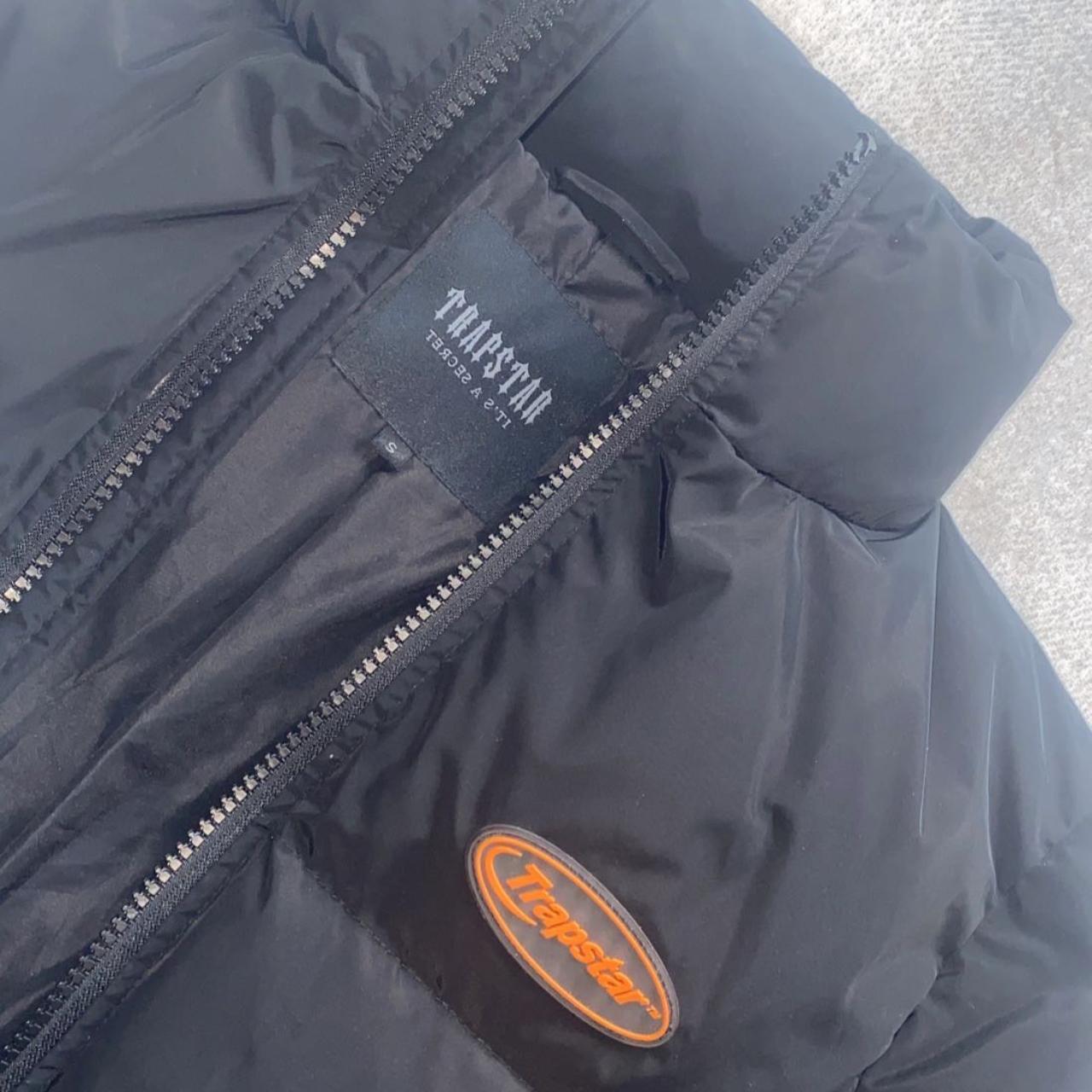 Mens Trapstar Hyperdrive black and orange puffer... - Depop