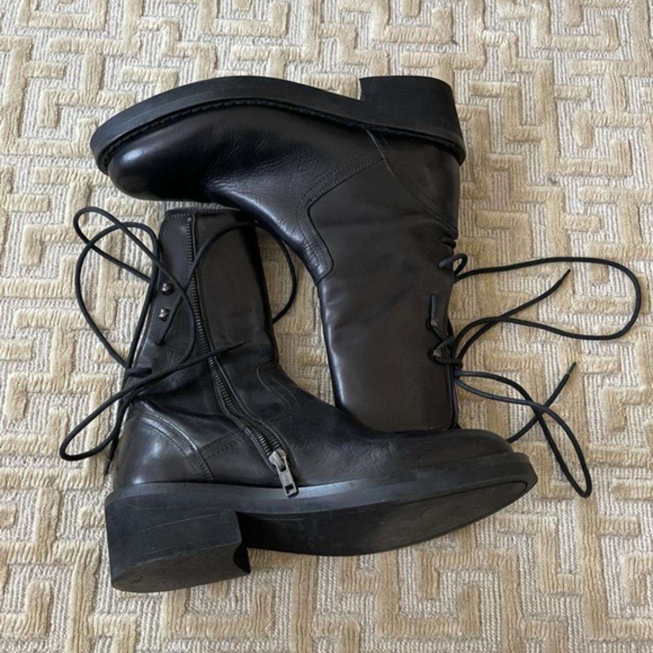 11/4迄値下げ38800→20500極美品ANN DEMEULEMEESTER ANN DEMEULEMEESTER Black Doro Combat Boots | Depop