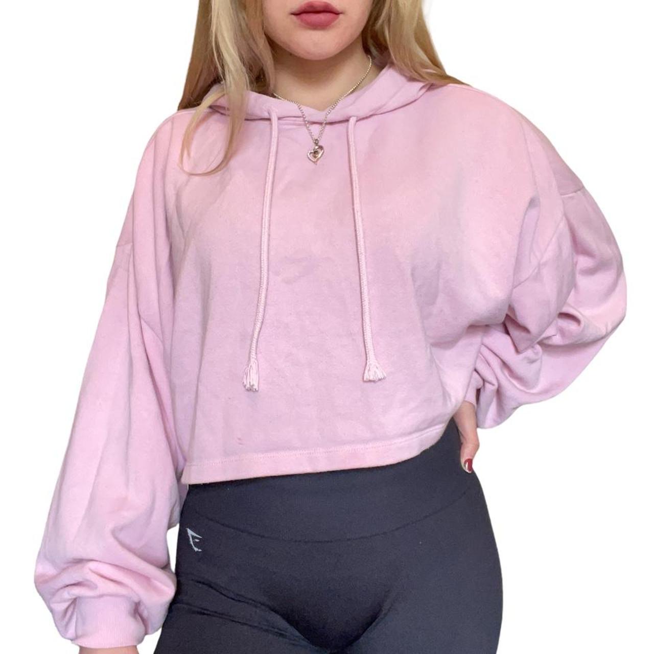 Asos Cropped Hoodie Pink. Size: UK 10 Recommended... - Depop