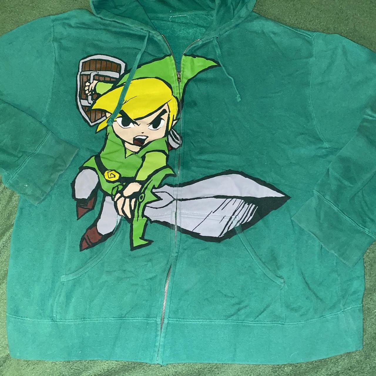 Nintendo Men's Green Hoodie | Depop
