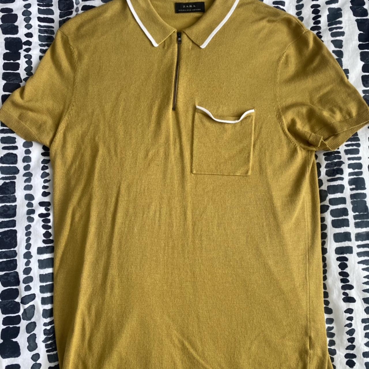 Zara knitted polo with factory flaw on pocket... Depop