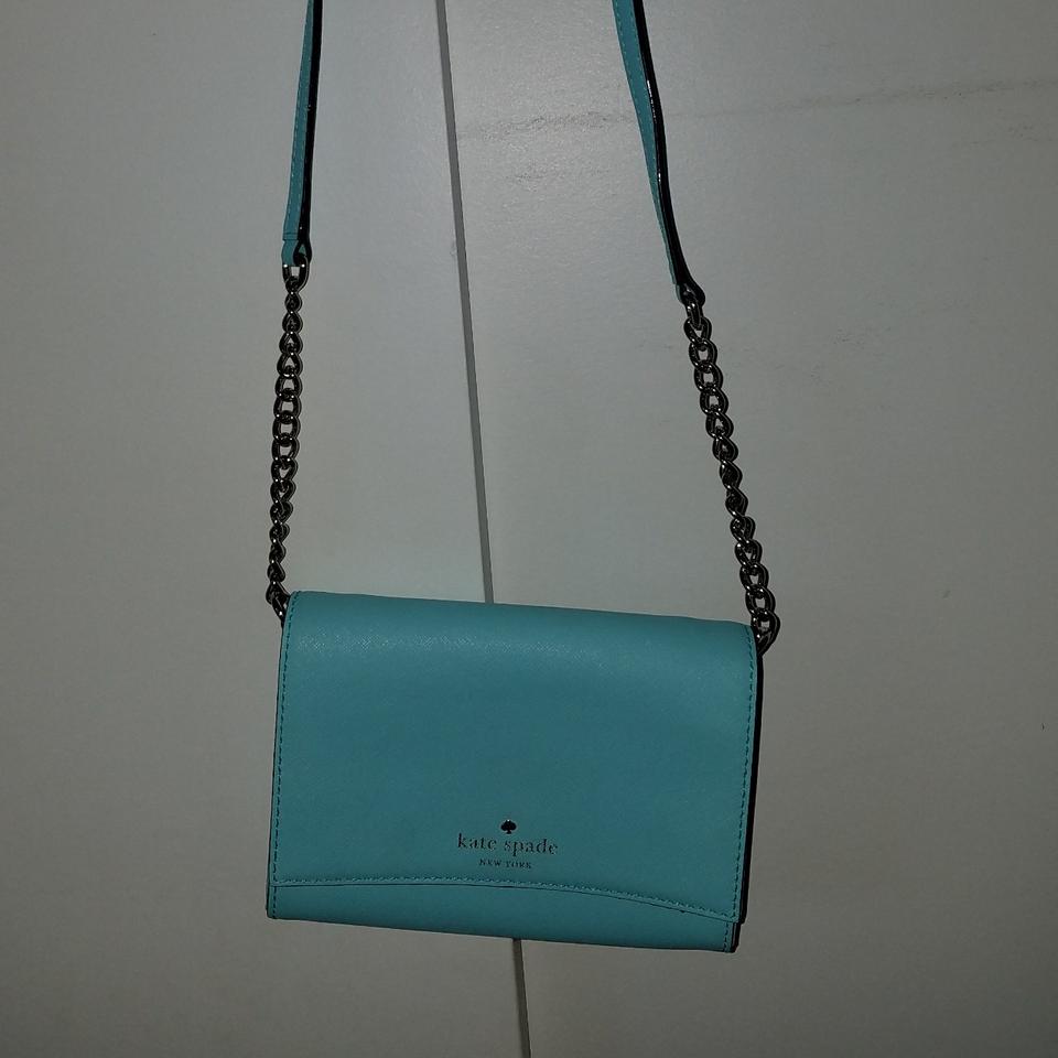 Tiffany blue Kate spade crossbody bag . Never used. - Depop
