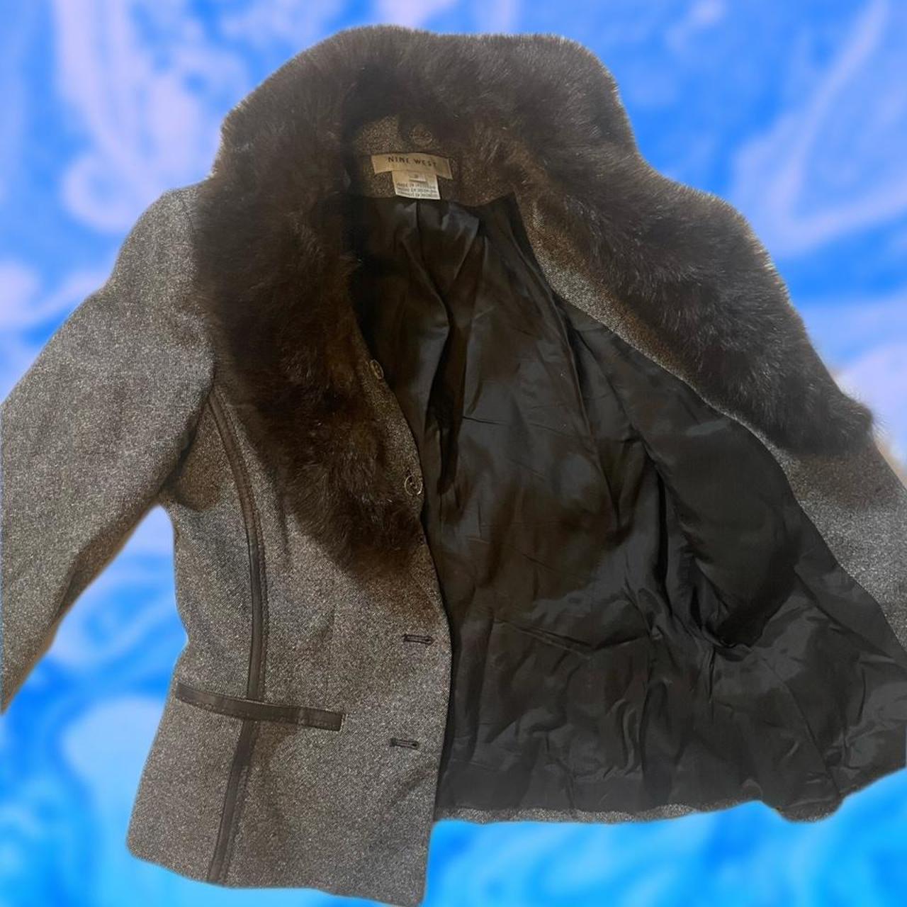 FAUX FUR COLLAR BLAZER NINE WEST fur collar can be... Depop